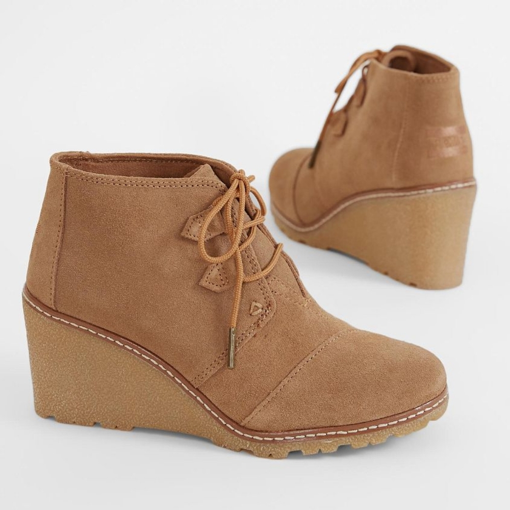 TOMS Desert Leather Wedge Shoes